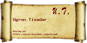Ugron Tivadar névjegykártya